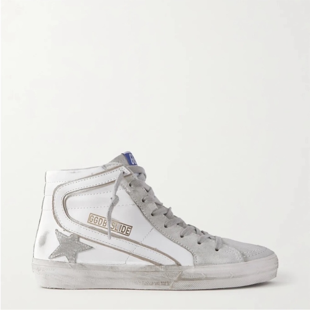 Golden Goose Slide Sneaker in White Leather/Ice Suede sz 42 New in Box